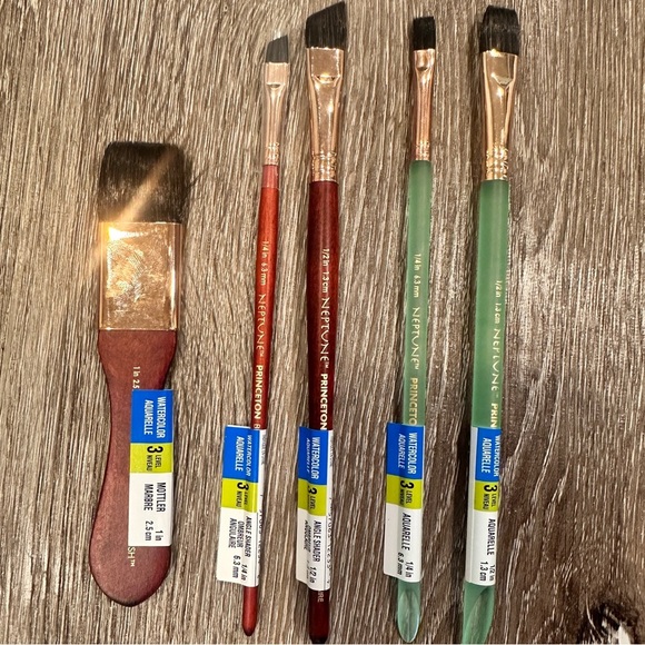 15 Princeton Neptune Professional Watercolor Paintbrushes Synthetic Brushes NEW - Picture 2 of 14